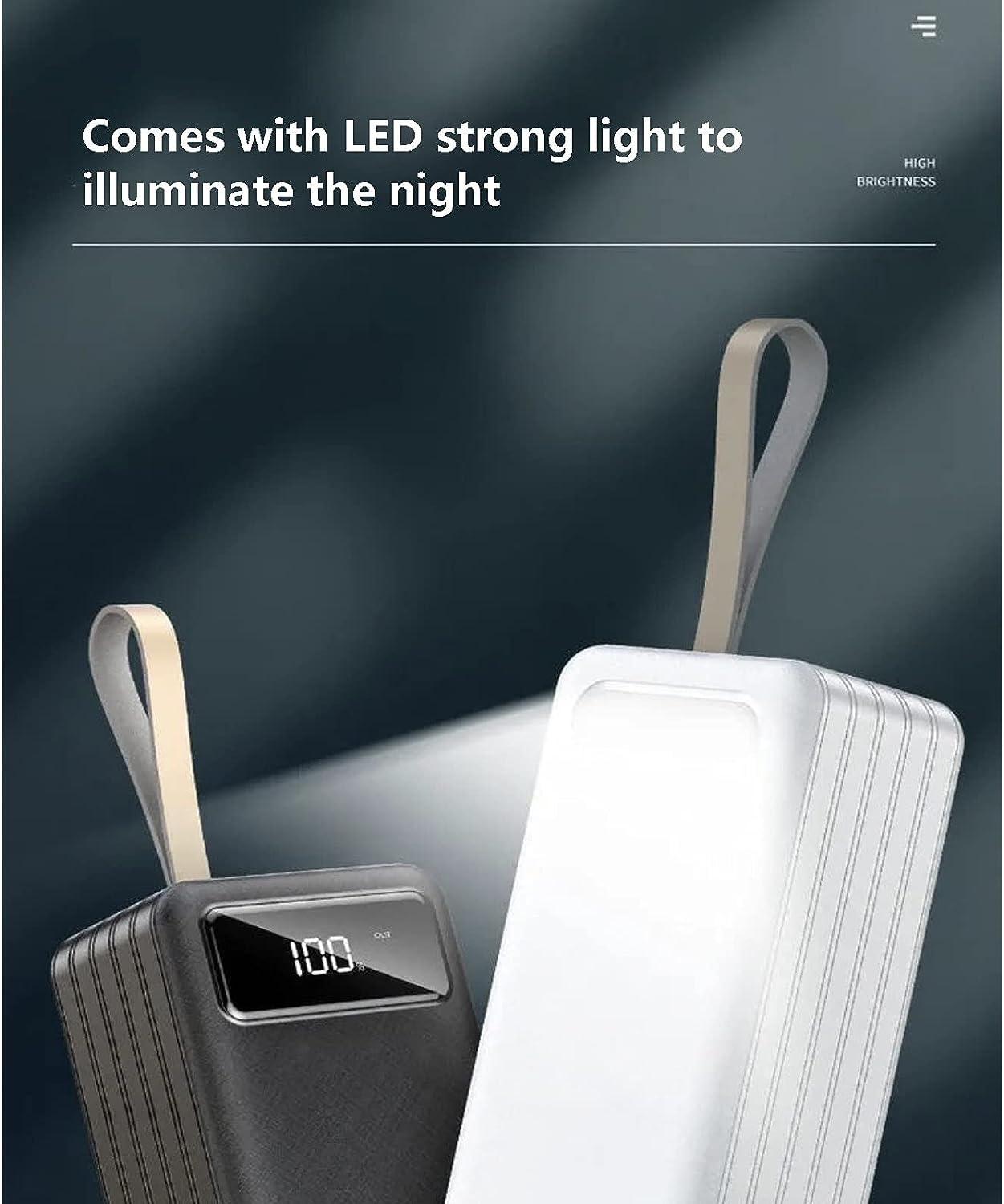 Banco De Energía Cargador Portátil USB 100000Mah Paquete De Batería De Alta Capacidad Con Pantalla Carga Rápida Para Todos Los Teléfonos Móviles Para Teléfonos Inteligentes, Tabletas, Consolas De Jueg