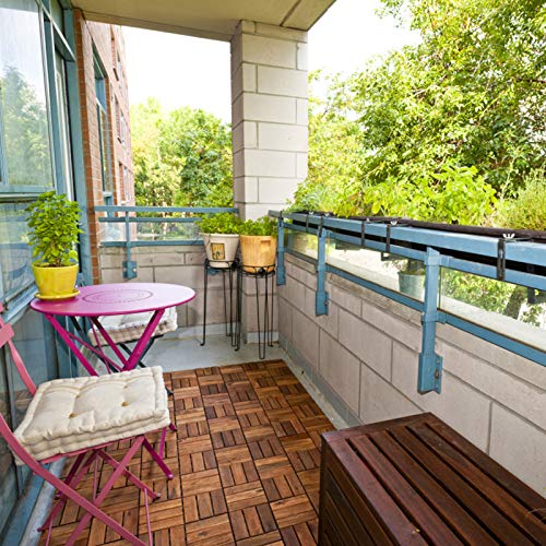 VINGO 22-er set houten tegels 30x30cm acacia houten balkontegels, perfecte tegel voor dek, tuin, balkonterras (12 latten | 2 m²) - Image 4