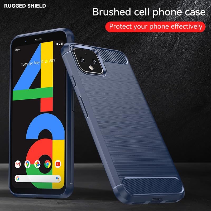 Image of Hybrid Carbon Fiber Back Case for Google Pixel 4 XL (Blue)