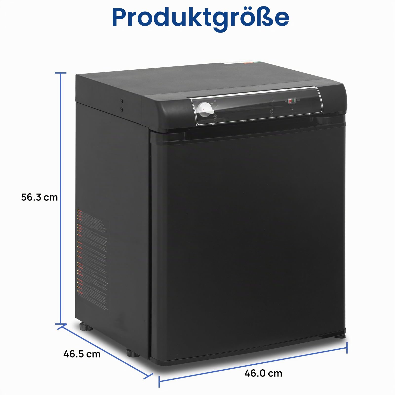 Smad Gas Camping Kühlschrank 40L, 12V 230V Gas, Tragbarer Campervan Kühlschrank für Wohnwagen, LKW, Wohnmobil, Garage, Camping, Reise, Schwarz