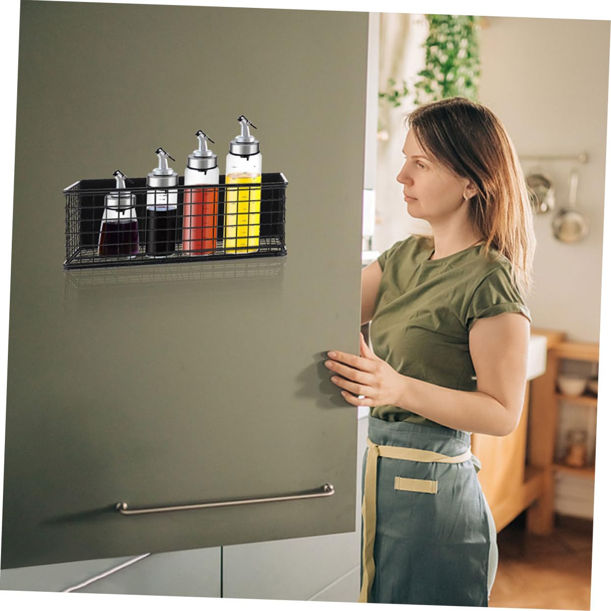 Cabilock 2piezas Estante Magnético para Refrigerador Nevera Diseño de Esquinas Redondeadas Resistente al Desgaste para Almacenamiento de Botellas y Frascos de Especias en Cocina o Comedor