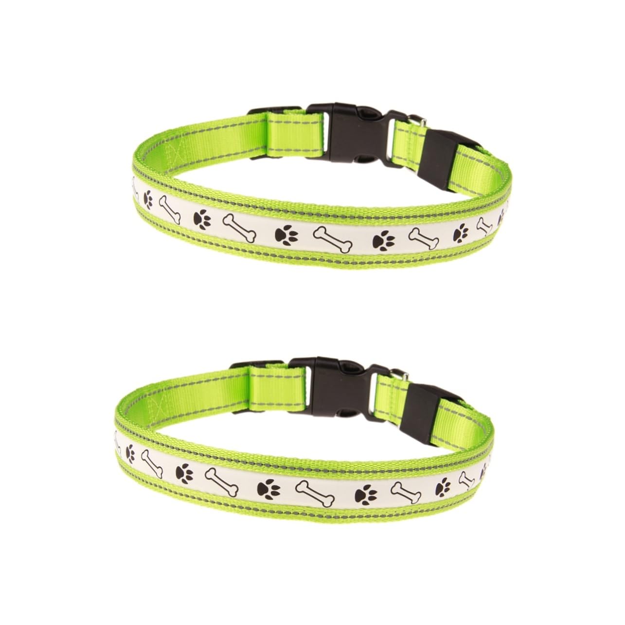 Beavorty 2stücke Hundehalsband Mit USB-Ladung Einstellbares Und Leuchtendes Hundehalsband Für Nachtspaziergänge Hohe Sichtbarkeit Grün Für Und Tracking