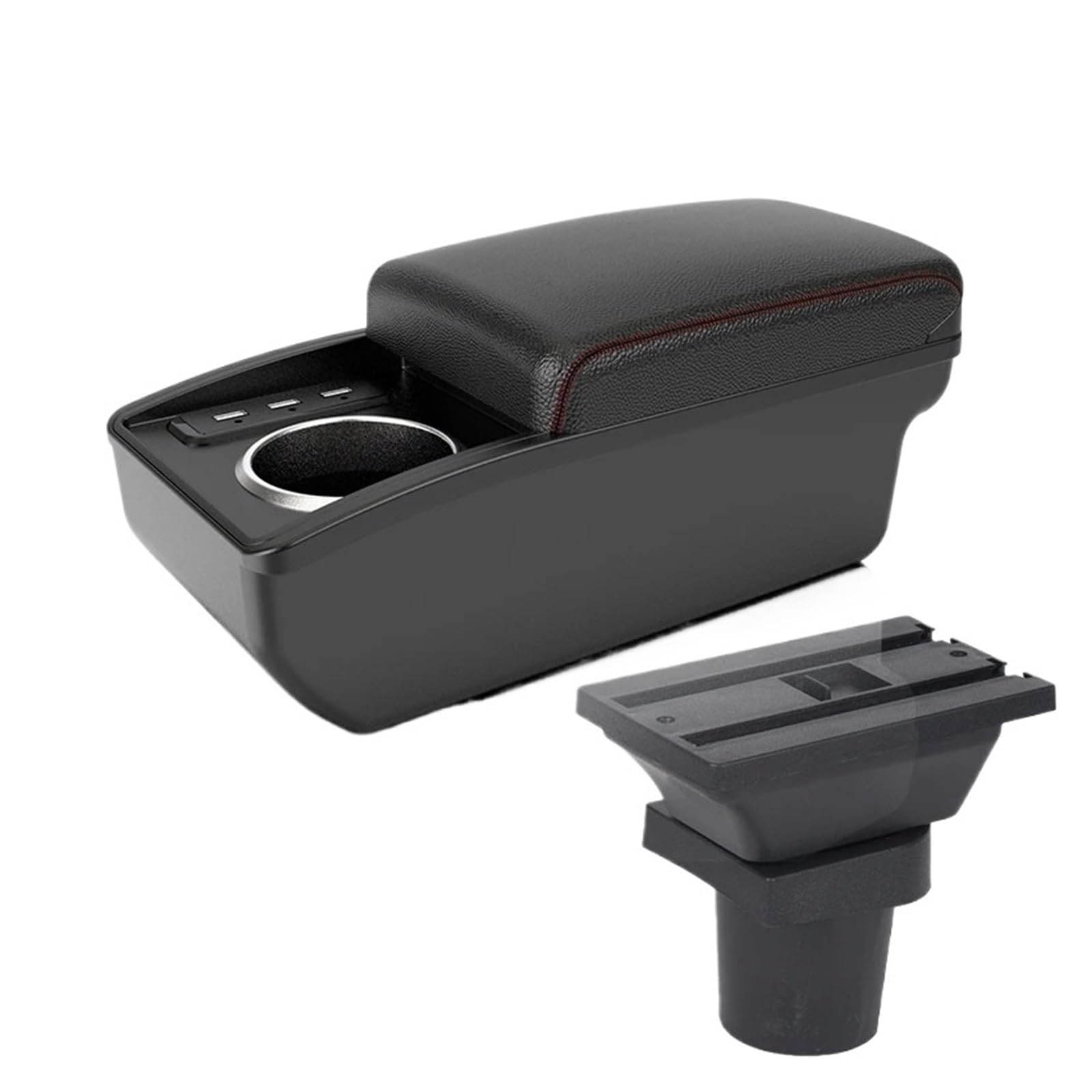 Umdjju B1 Red Line 6 Usb For Toyota For Yaris For Vitz Car Armrest Box Central Storage Retrofit Accessories Car Centre Console Armrest Box(B1 Red Line 6 Usb)