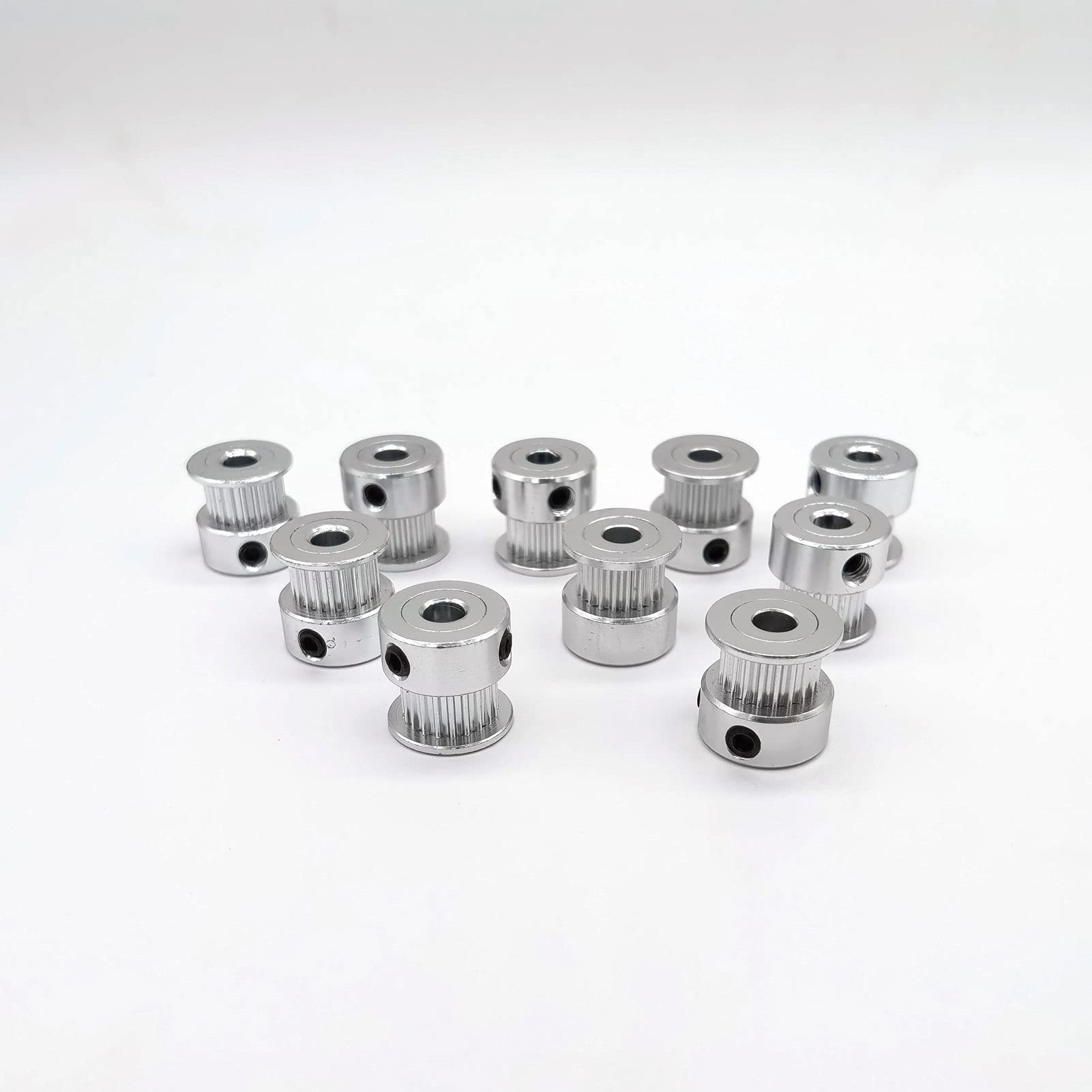 Timing Pulley 10PCS CNC GT2 Timing Pulley, 20 Teeth, Bore 4mm 5mm 6mm 6.35mm 8mm, for 2GT Synchronous Belt Width 9mm 10mm, Small Backlash (NO.1321)(Width 6mm,Bore 5mm)