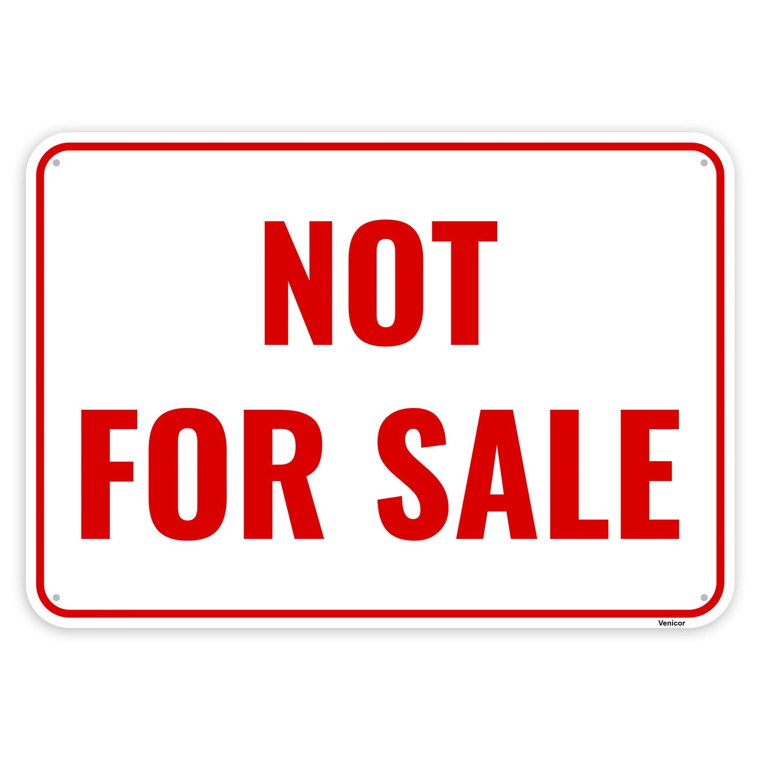 Not For Sale Sign, Business Reminder Plaque, Aluminum, 12x8 Inch