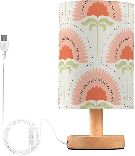 FRODOTGV Bedside Table Lamp Baby Night Light with Plug Cute Flowers Table Lamps for Boys Small Bedside Lamp Hurricane Farmhouse Bedroom Nightstand