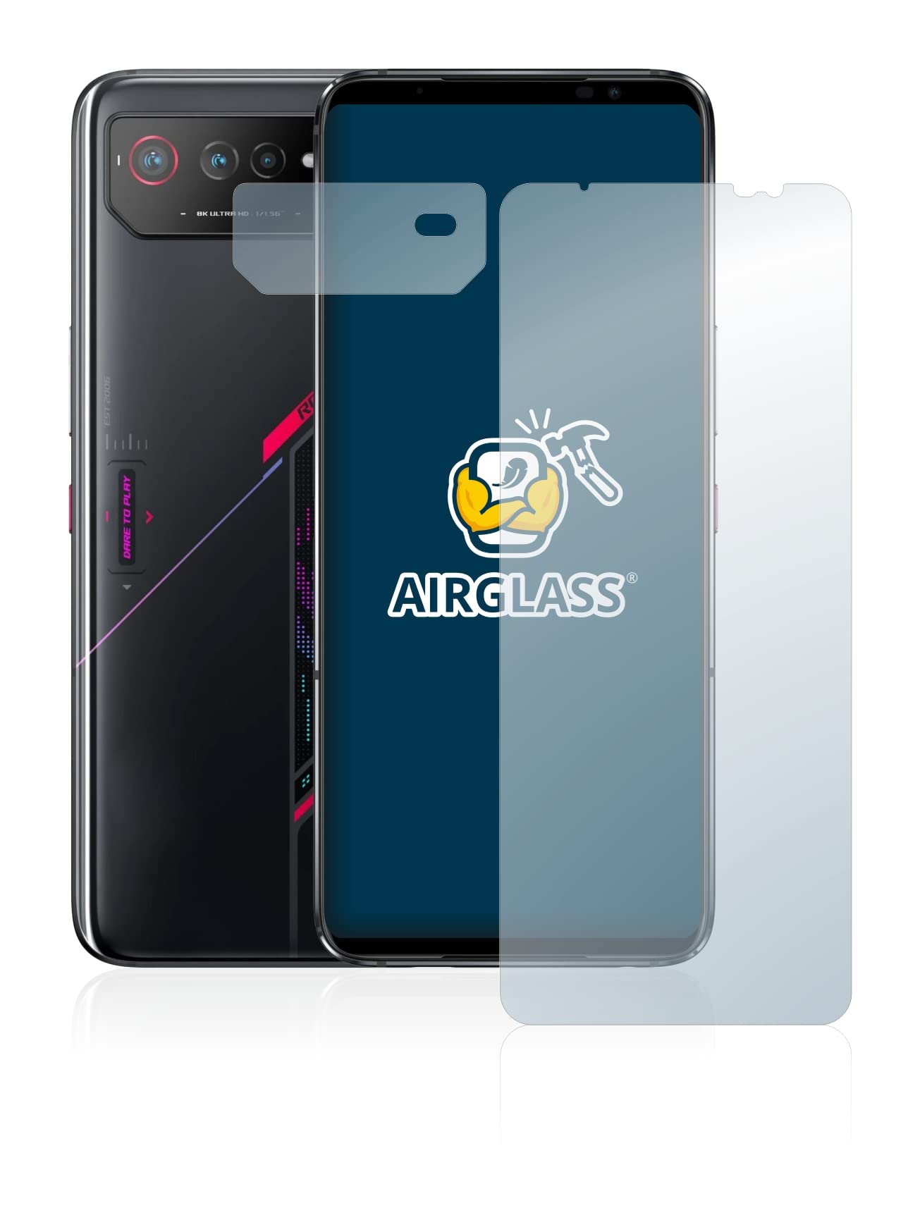 Brotect AirGlass Pellicola Protettiva In Vetro Ibrido Per ASUS ROG Phone 6 (Fronte + Fotocamera) – Durezza 9H, Trasparente, Anti-impronta - 2