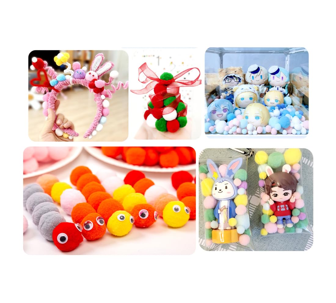 Pompon Per Artigianato E Decorazioni - Confezione Da 200 Pezzi Bianchi, Diametro 1,5 Cm - Foto 2