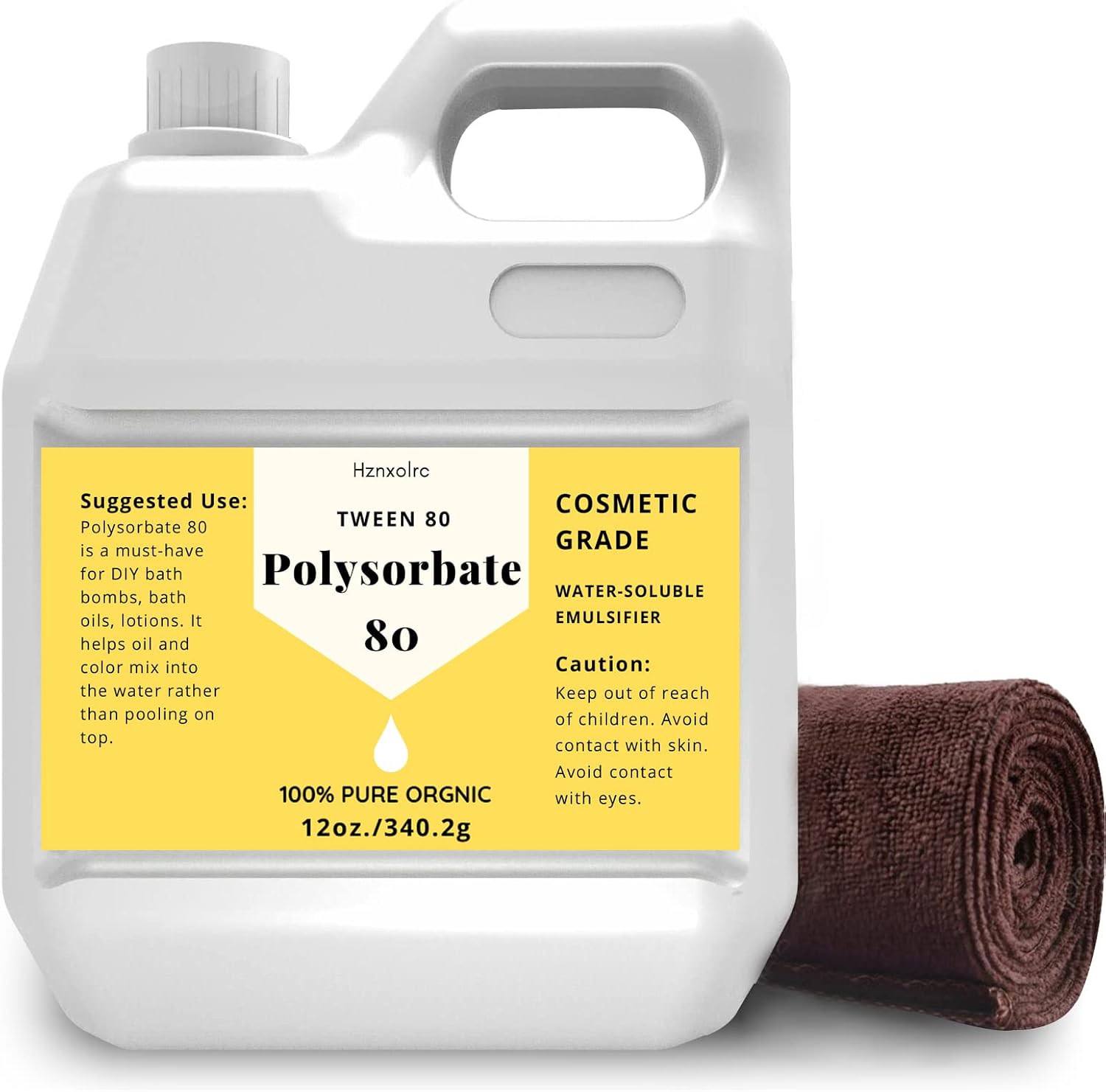 12 oz Polysorbate 80 for Bath Bombs, Premium Polysorbate 80 (Sorbitan Oleate) Liquid