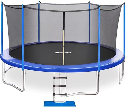 ORCC Cama elástica de 450 libras 16 15 14 12 10 8 pies cama elástica para niños con red de seguridad estacas de viento escalera de cubierta para