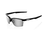 100% Sportcoupe Sport Performance Sunglasses - Sport and Cycling Eyewear (Matte Black - HiPER Silver Mirror)