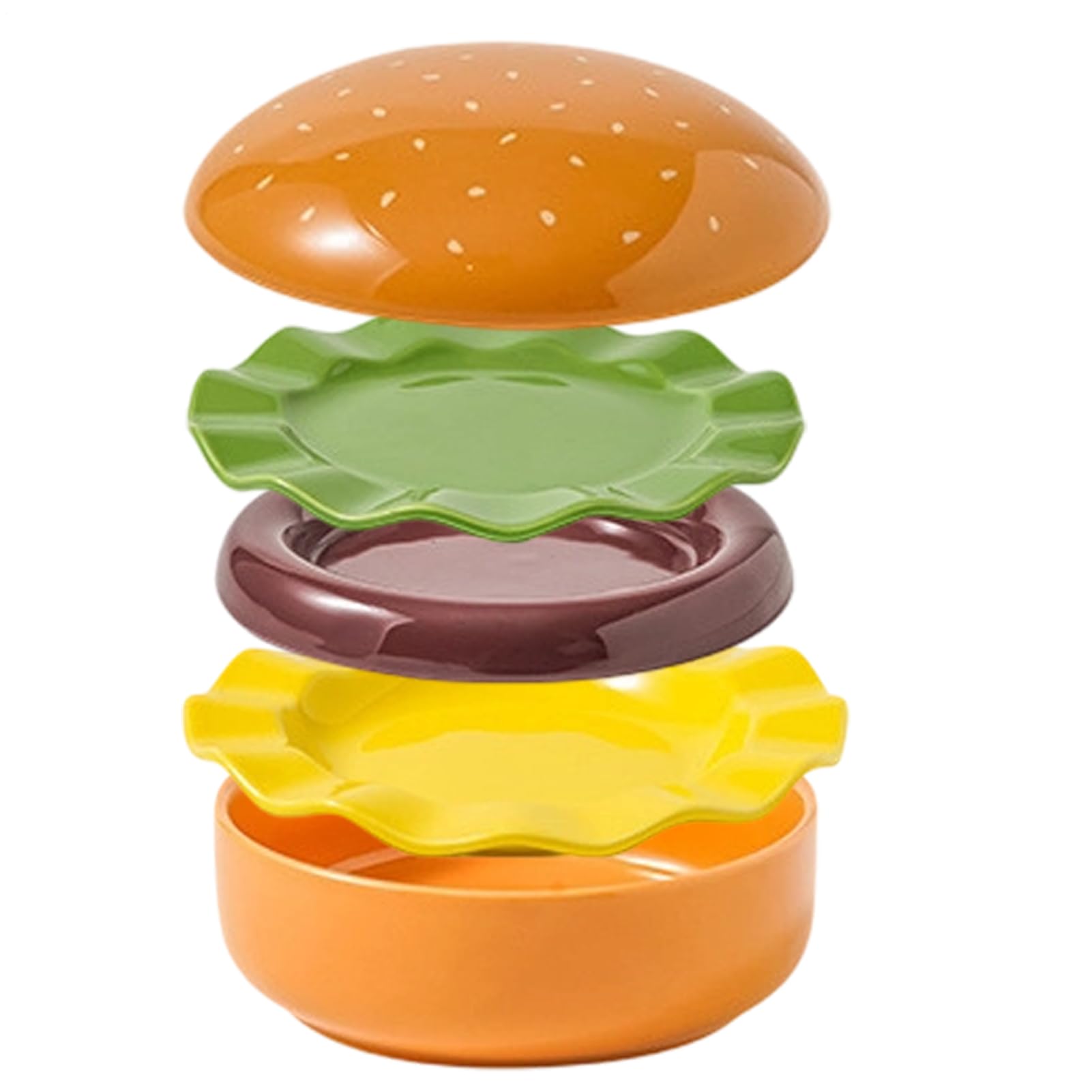 Set Di Per Hamburger Stoviglie In Ceramica Impilabili | Ciotole Per Snack Divertenti Per Organizzatori Di Feste E Eventi Cena In Famiglia Picnic Compleanno Barbecue Colazione