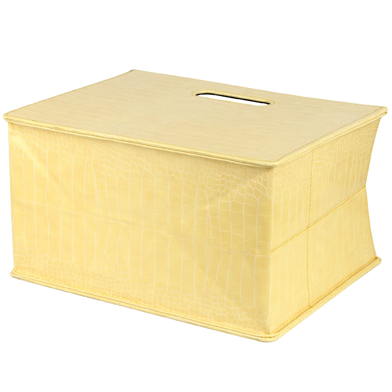 HofferRuffer Portariviste con maniglia, portariviste pieghevole in pelle PU, porta documenti, portariviste, porta giornali per ufficio, tavolino, soggiorno, reception (giallo)