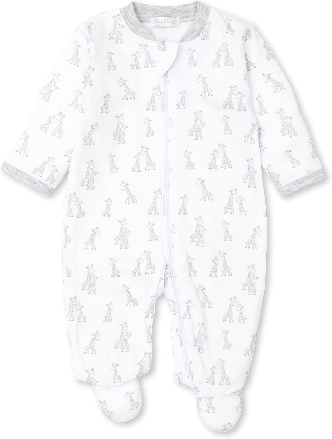 Kissy Kissy Neutral-Baby 幼児キリングリンプリントフーティ ジッパー付き, シルバー, 6-9 Months