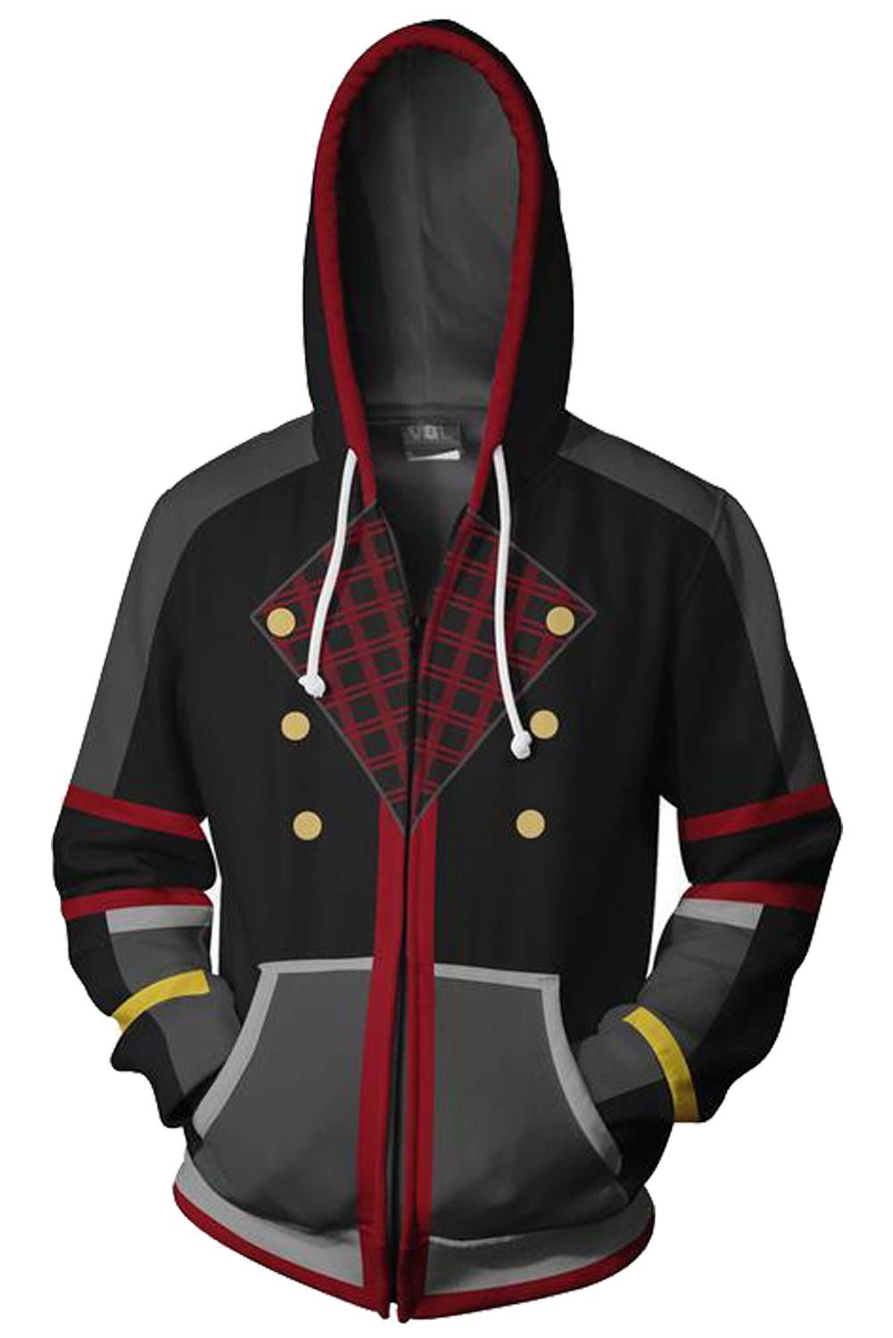 Sora Hoodie Jacket Zipper Sweatshirt Halloween Cosplay Costume Unisex