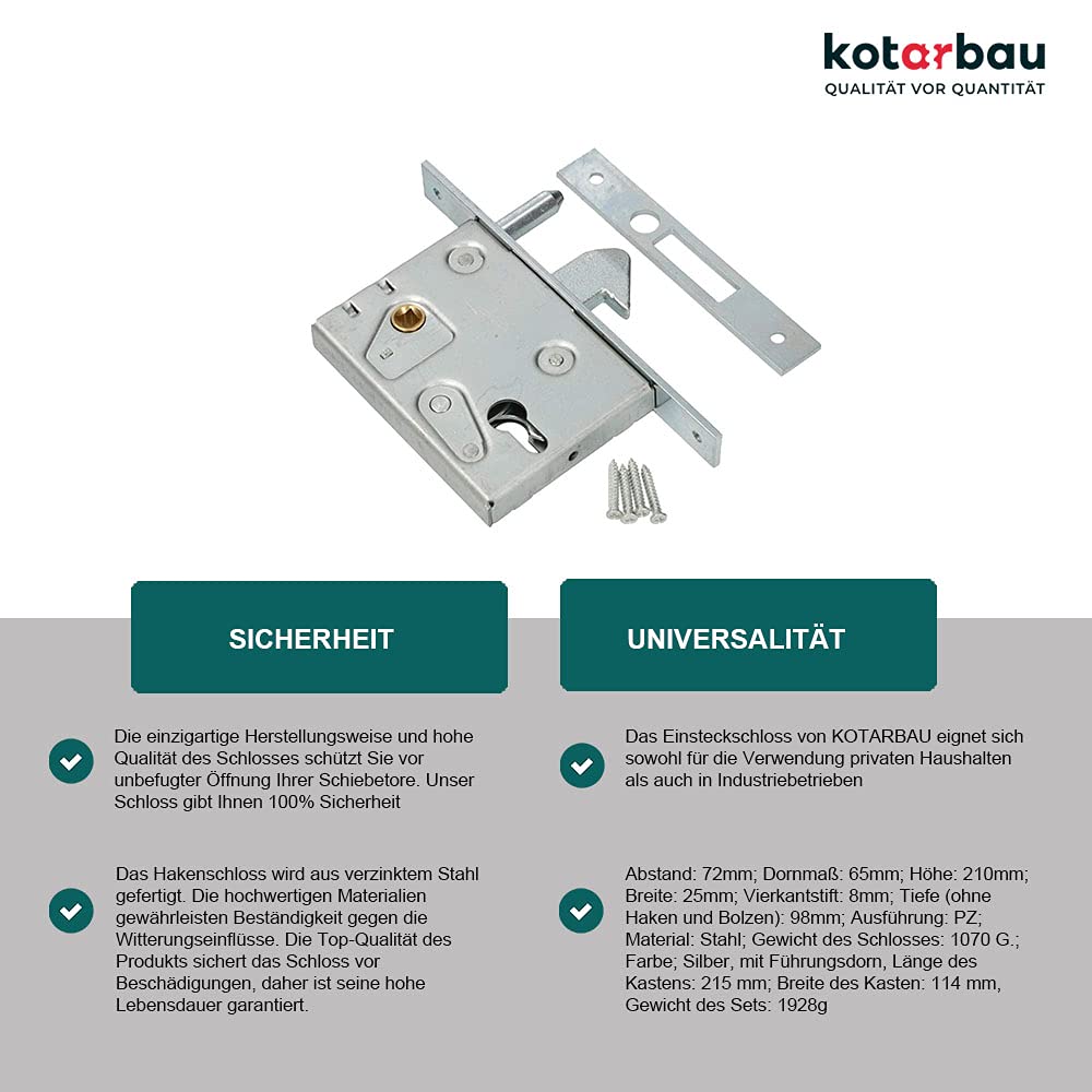 Buy KOTARBAU® F60 Hook Mortice Lock Sliding Door Lock Sliding Doors