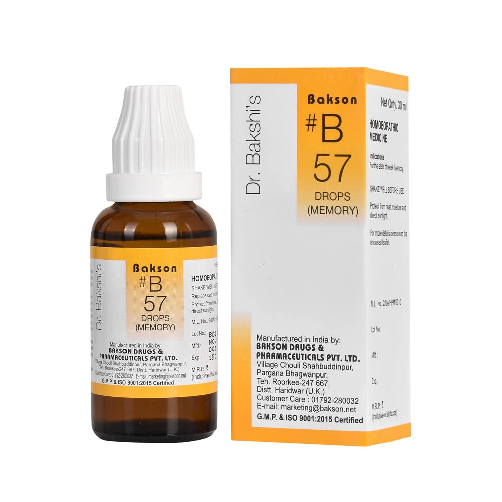 Dr. Bakshis BAKSONS HOMOEOPATHY # B 57 Memory Drops (30 ml) (B0BWJ3VXRF) Amazon Price History, Amazon Price Tracker
