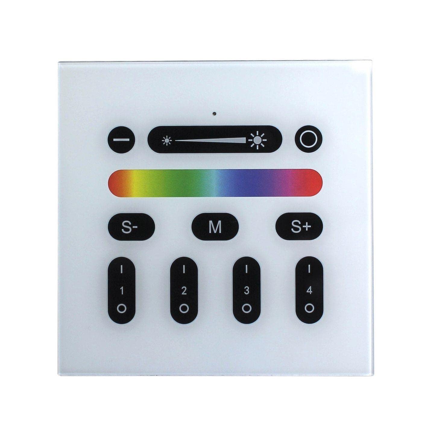 RGBW LED Mur Touch Panel RF Contrôleur 230V adapté pour MiLight MiBoxer Optique de conception du verre 5-Pin; RGB+W