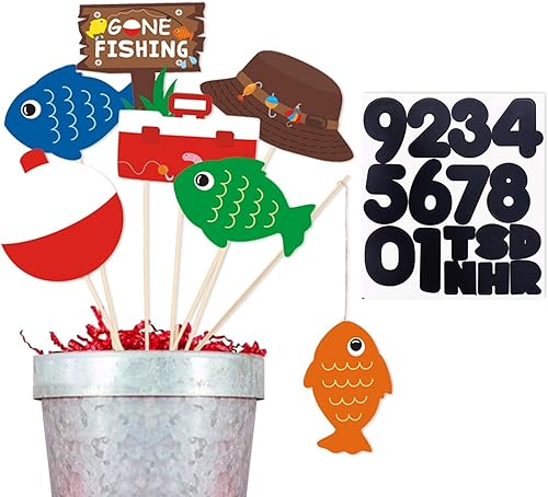 Miniatura 5 de Yaaaaasss! 21 piezas de decoración de fiesta de pesca The Big One temática de pesca, centros de mesa pequeños pescadores para ofishally un recuerdo