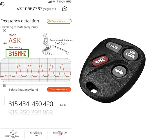 Miniatura 5 de Repuesto para Buick Cadillac Chevrolet GMC Oldsmobile Pontiac 2004 2005 2006 2007 Control remoto KOBLEAR1XT 4 botones 315MHz