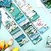 Moukeren 100 Pcs Green Floral Roll Fabric Strips for Quilting Fabric Summer Floral Patchwork Quilting Precut Strips Bundles Colorful Cotton Roll up 2.55 x 39.3 Inch for DIY Craft Sewing