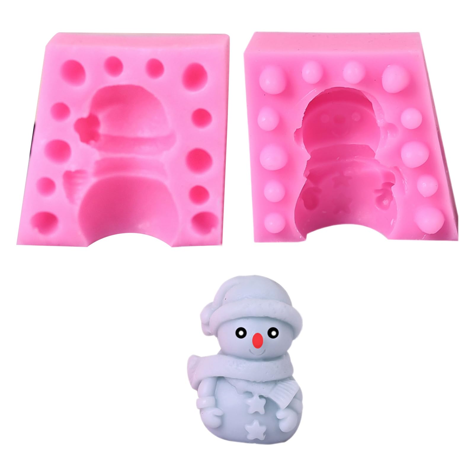 Tsophreniq Christmas Snowman Silicone Molds for Soap Decoration, Plaster Ornaments, Present, Epoxy Resin Silicone Mold for Party