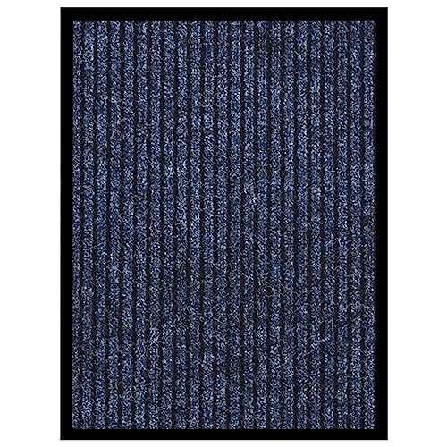 Paillasson à rayures bleues 40x60cm en polypropylène résistant