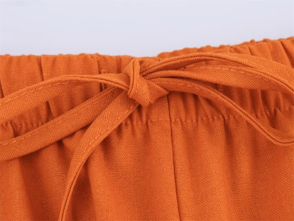 Women's Wide-Leg Solid Color Mid-Rise Casual Pants