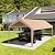 Carport Replacement Canopy Cover 10'x20' for Tent Top Garage Shelter Cover with Ball Bungees, 800D Oxford Replacement Cover Waterproof & UV Protection, Not Included Frame (Light Brown)