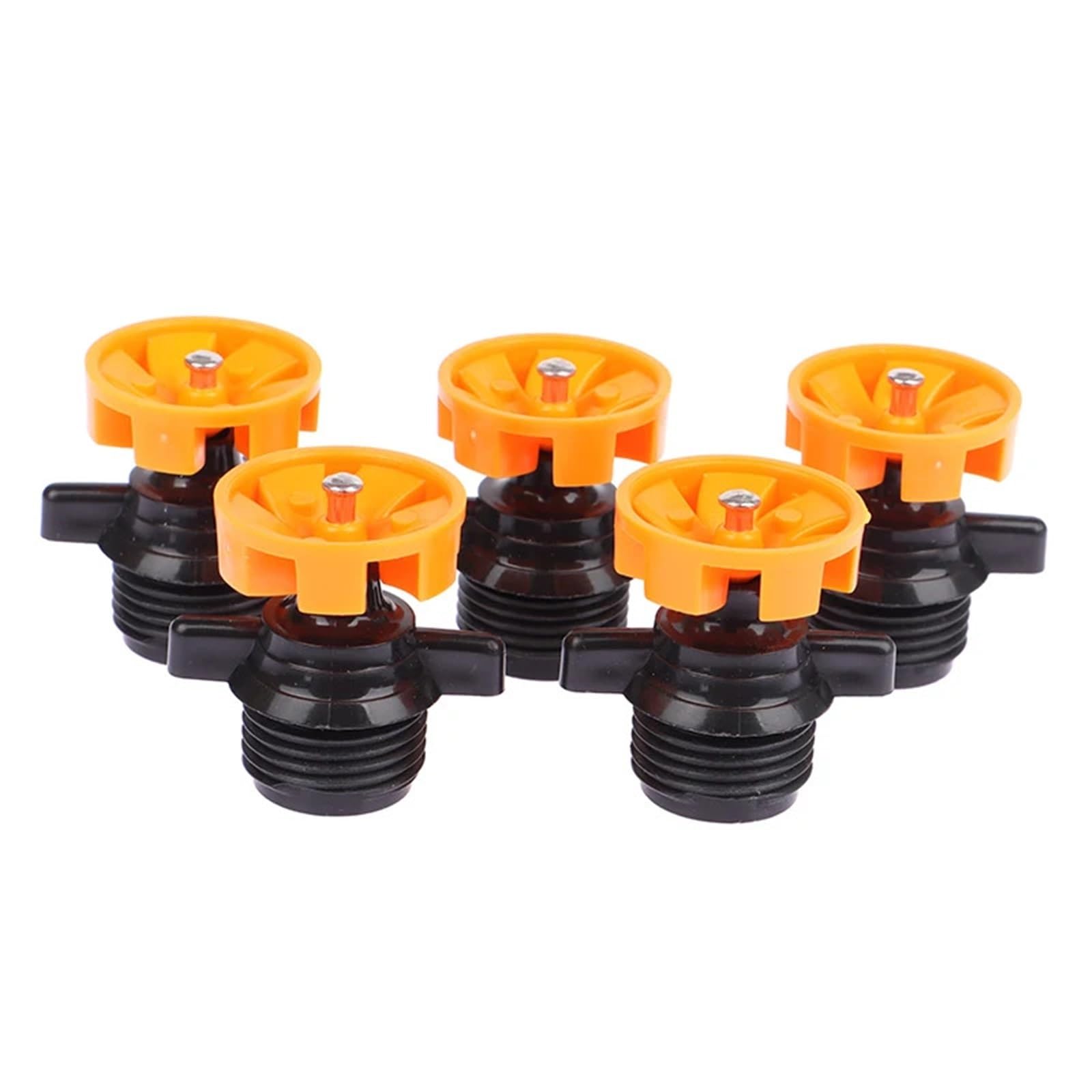 Aspersor Giratorio Ajustable en 360 Grados, 1/5 Pack 1/2 Inch Male Thread 360 Degree Auto Rotation Sprinkler Nozzle For Garden Park(5Pcs)
