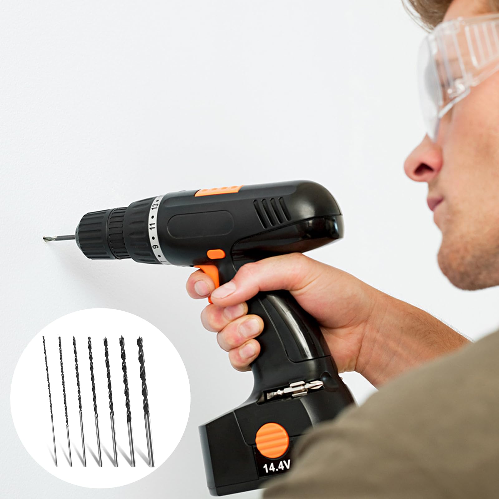 GOMETY Juego de 7 brocas para madera, 30 cm, extra afiladas, diámetro 4-12 mm, espiral para madera, para carpintería y bricolaje