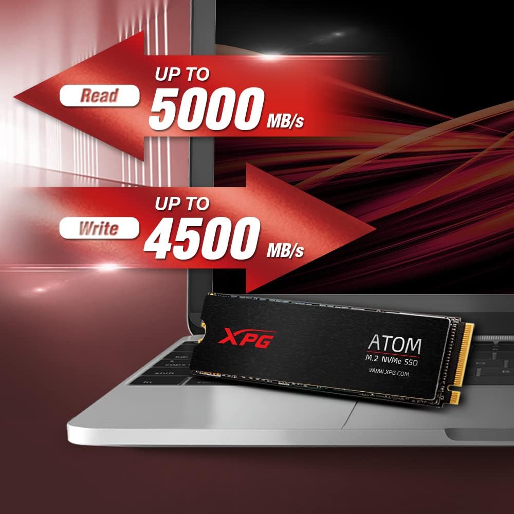 XPG Atom 50 512GB PCIe Gen4 x4 NVMe 1.4 M.2 2280 Internal Solid State Drive SSD Up to 5,000 MB/s (AATO-50-512GCI)…
