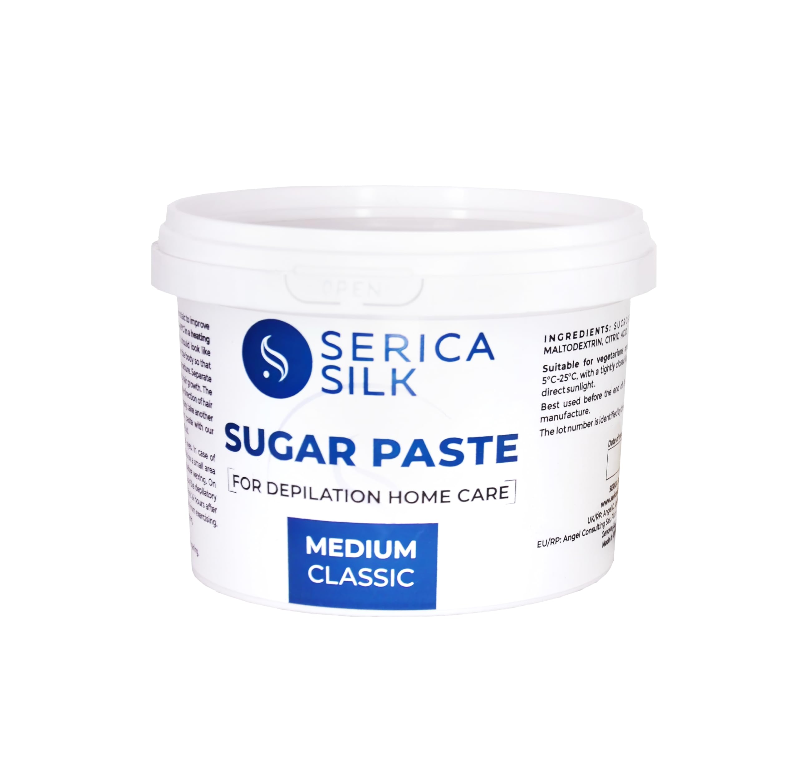 Pâte au sucre - 500 g - Cire au sucre de densité moyenne pour le corps, le bikini et les jambes - Pour débutants et professionnels, salon et maison - Sans chauffage, végétalien et hypoallergénique