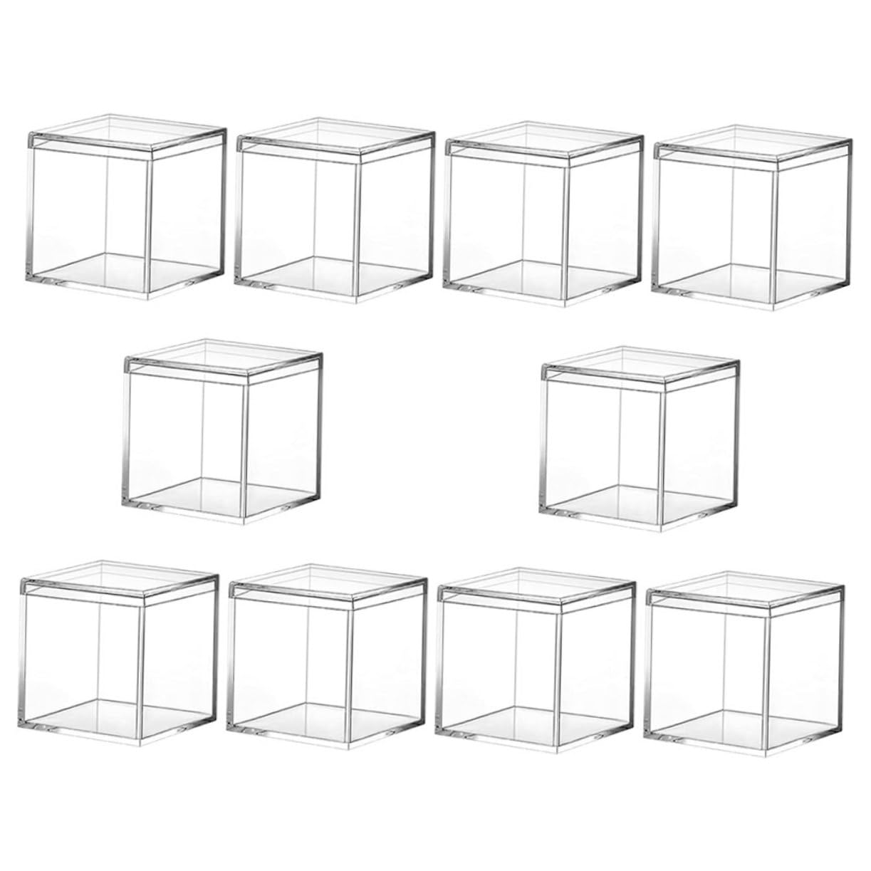Boîtes bijoux acrylique transparent et étuis de rangement pour comptoir de magasin