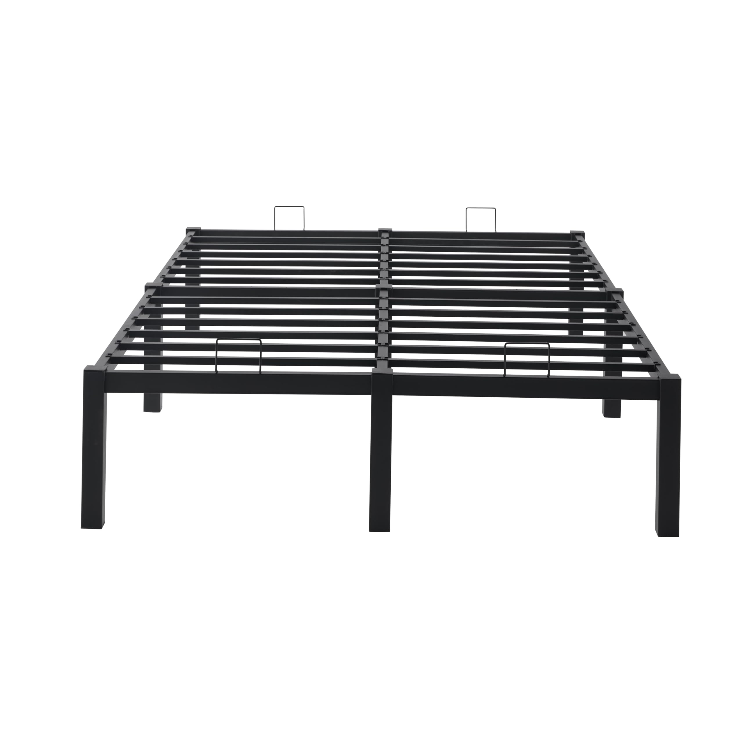 Garvis werkzeuglos OHNE Schrauben! Metallbett 140x200 Schwarz – 32 cm Hoher Doppelbettrahmen mit Stauraum – klick-Montage