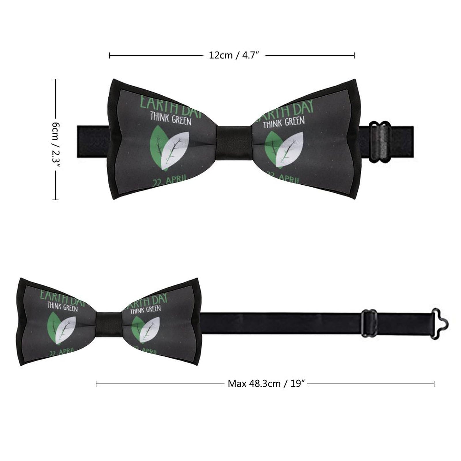 GoasNei Earth Day 2023 Bow Tie for Men Adjustable Necktie Funny Tie Neck Ties for Weddings Party