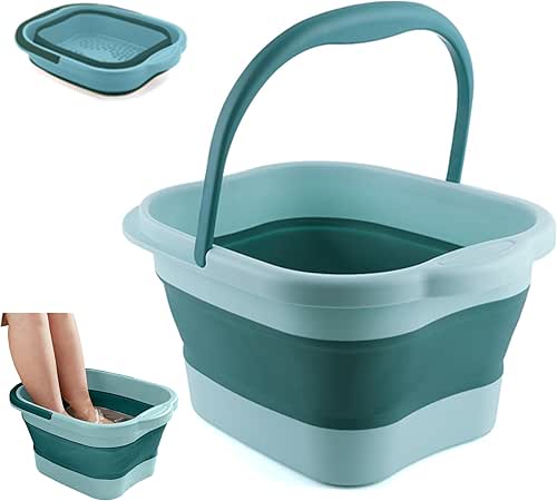 DoroSun Collapsible Foot Bath Soak Tub with Handle, Plastic Foldable