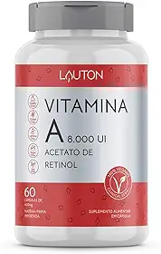 Vitamina A 8.000UI Acetato de Retinol - 60 Cápsulas - Lauton Nutrition, Lauton Nutrition