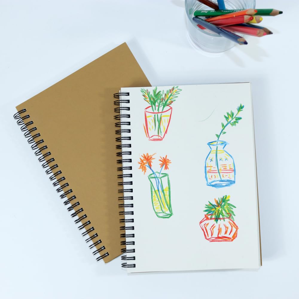 KidsPark Album da Disegno Professionale, Carta Acquerello A4 Spiralato per Bambi
