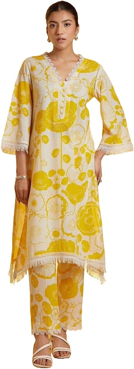 LookMarkWomen's Cotton Blend Kurta Set
