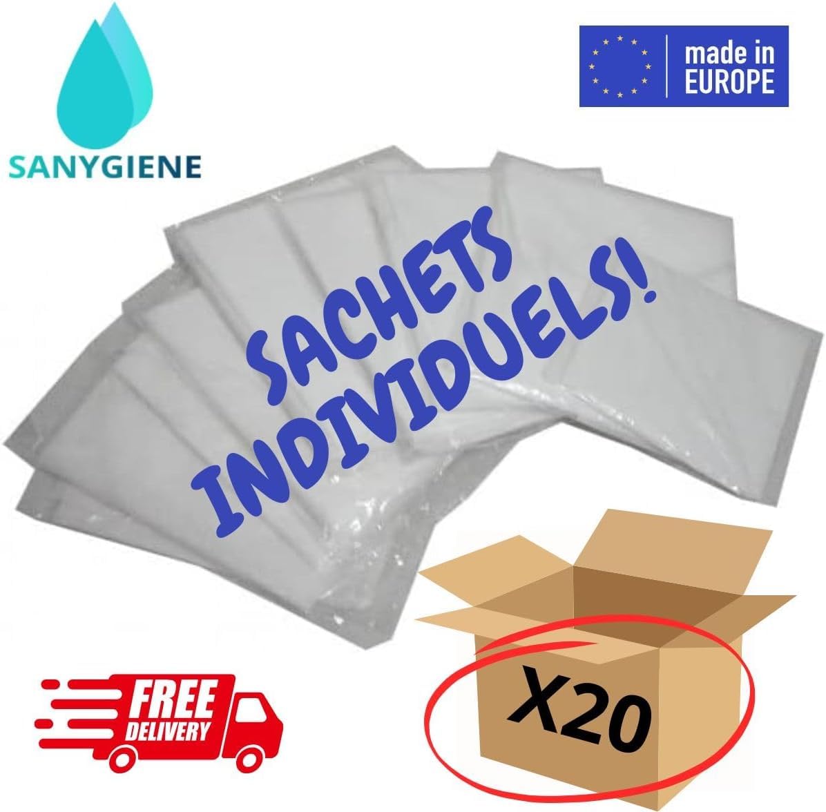 Alèse Matelas Jetable 80 X 190 cm | Lot de 20 Protections Type Plateau Lit 1 Place | Fixation par Elastique | Hygiène Protection Literie | Tourisme et Médical
