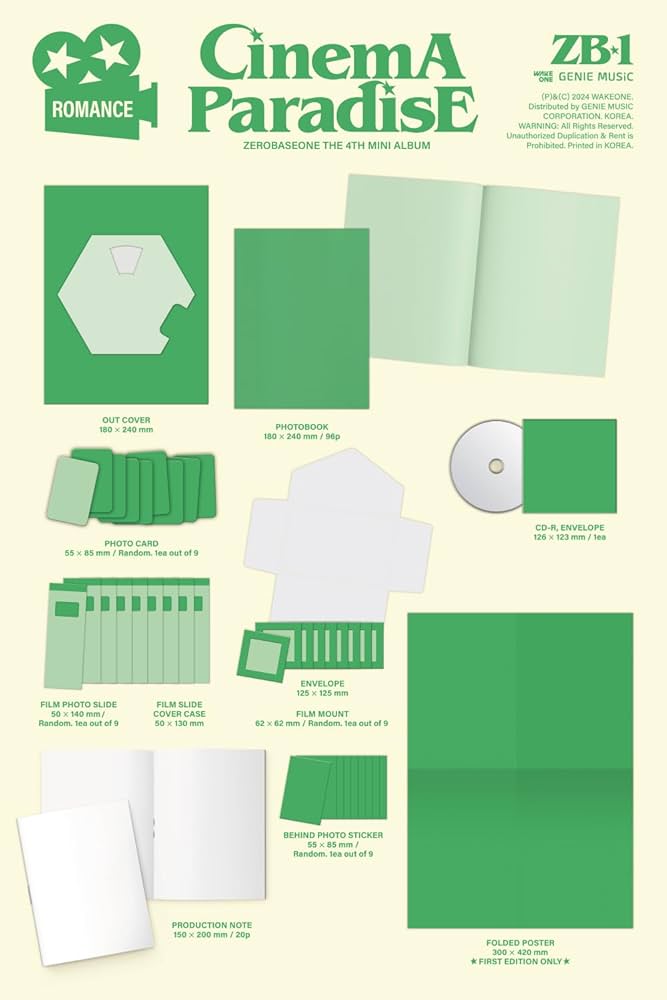 ZEROBASONE ソンハンビン4th Mini Album サインカード ZEROBASEONE ZB1 4th Mini Album CINEMA PARADISE Zerose Ver