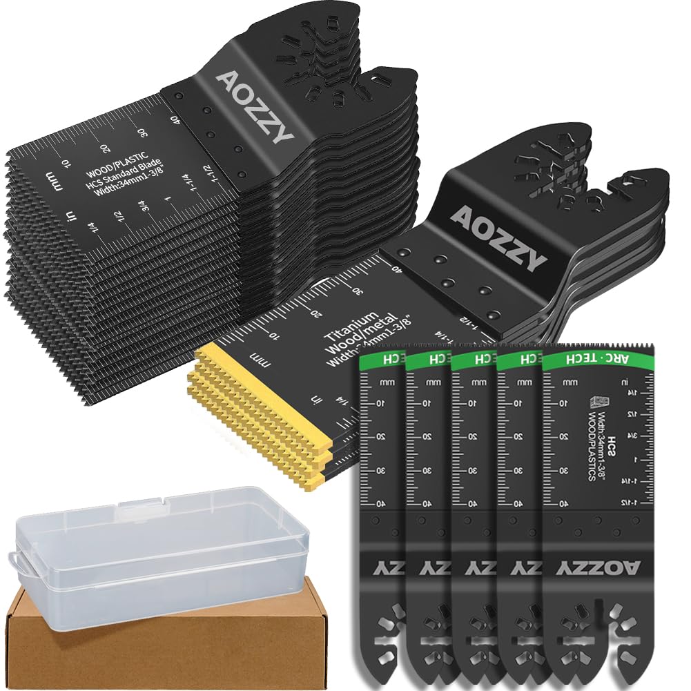 50 Tlg Multitool Sägeblätter Holz Set, Oszillierende Sägeblätter Titan 5 tlg Multitool Sägeblätter, für Metall und hartes Material,Universal SchnellwechselOszillierendes Zubehör Kompatibel mit Bosch
