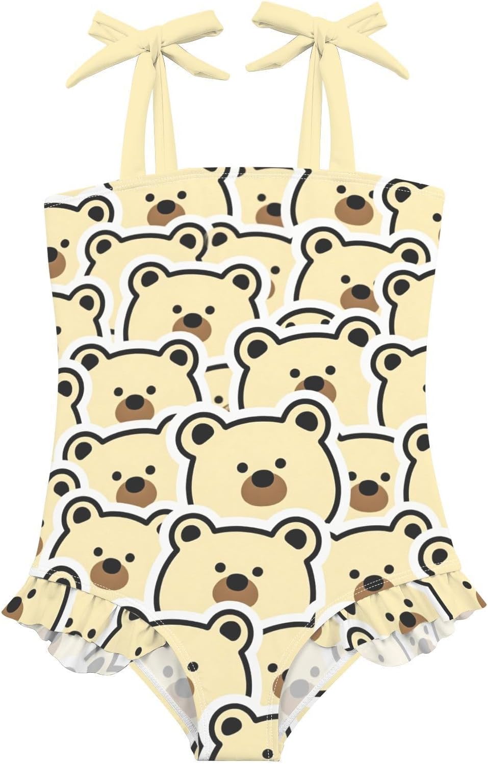 visesunny Toddler Girl Swimsuit Adjustable Strap Swimwear Cute Cartoon Bear Design Bathing Suits for Girls 18M-6Y
