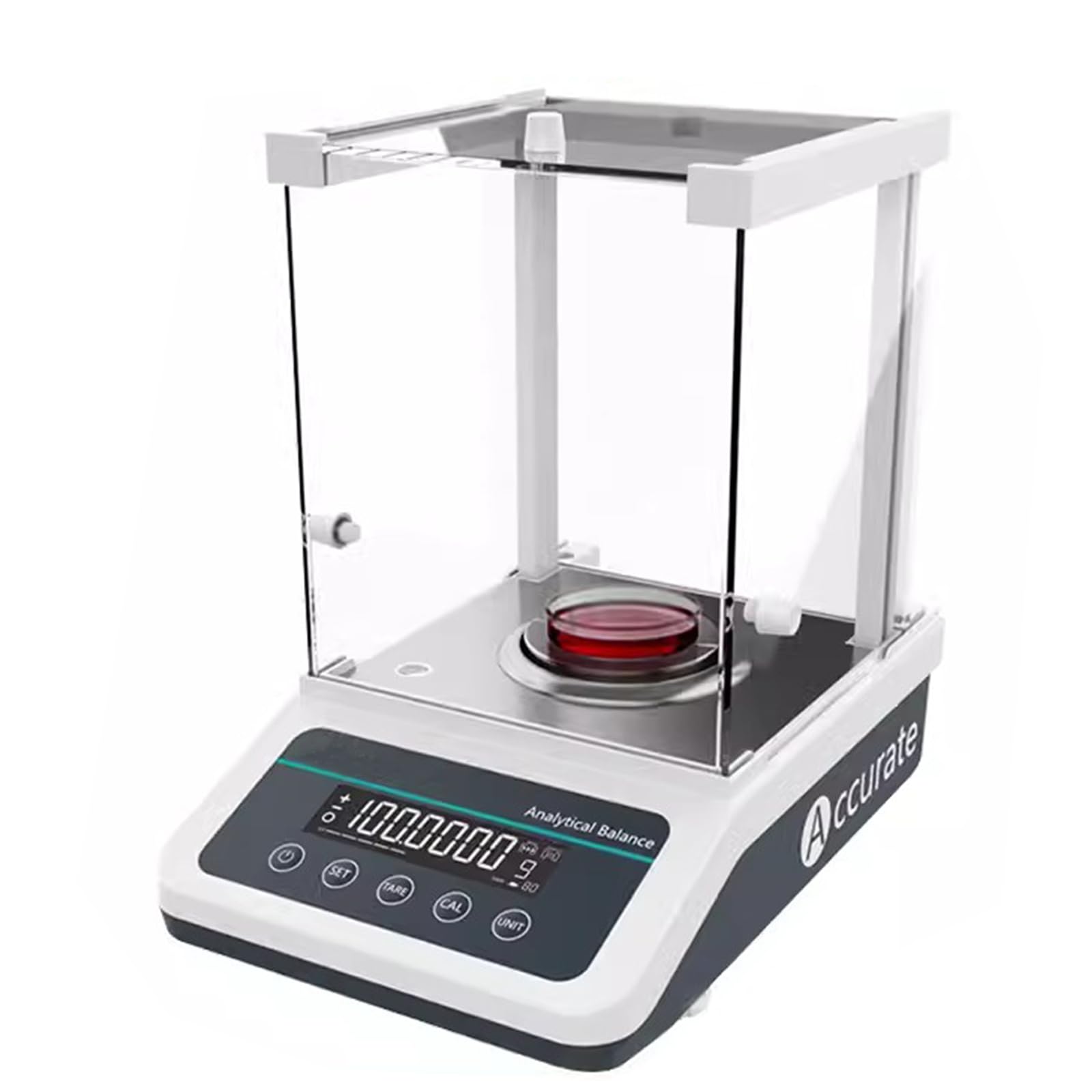 Balanza analítica de alta precisión de 0,1 mg, báscula digital de laboratorio con protector contra el viento, pantalla LCD, interfaz RS232 para escuelas y pruebas de piezas, tamaño: 220 g/0,1 mg.