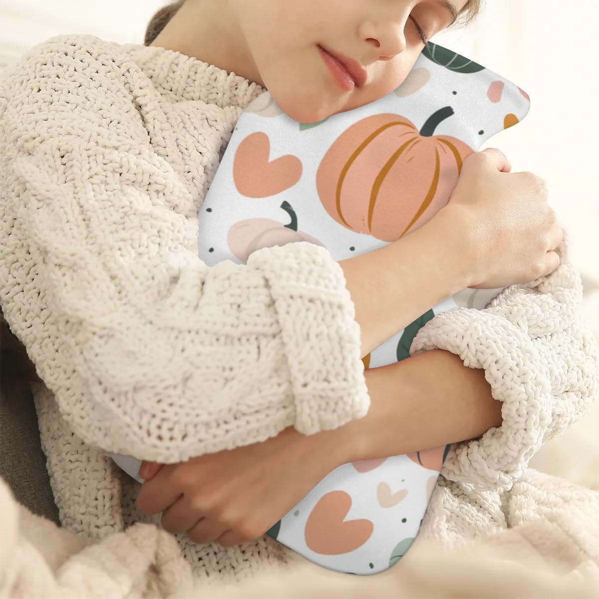 Hot Water Bottle with Soft Cover,2L Colorful Pumpkin Hot Water Bag for Hot and Cold Compress, Hand Feet Warmer, Dreamy Pumpkin Rubber Hot or Cold Water Bottle Halloween Christmas Decorations