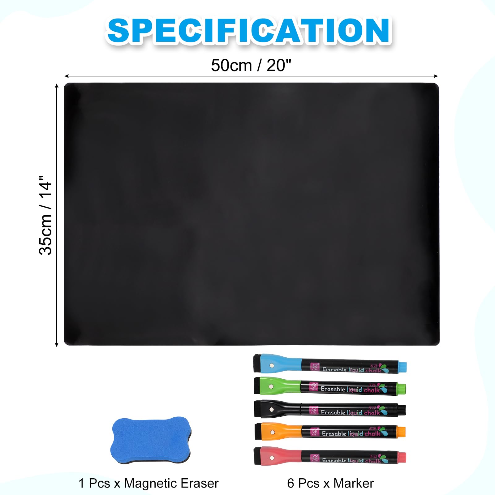 PATIKIL Magnetic White Board Contact Paper, 10 Pcs 8" X 6" Flexible - View #9