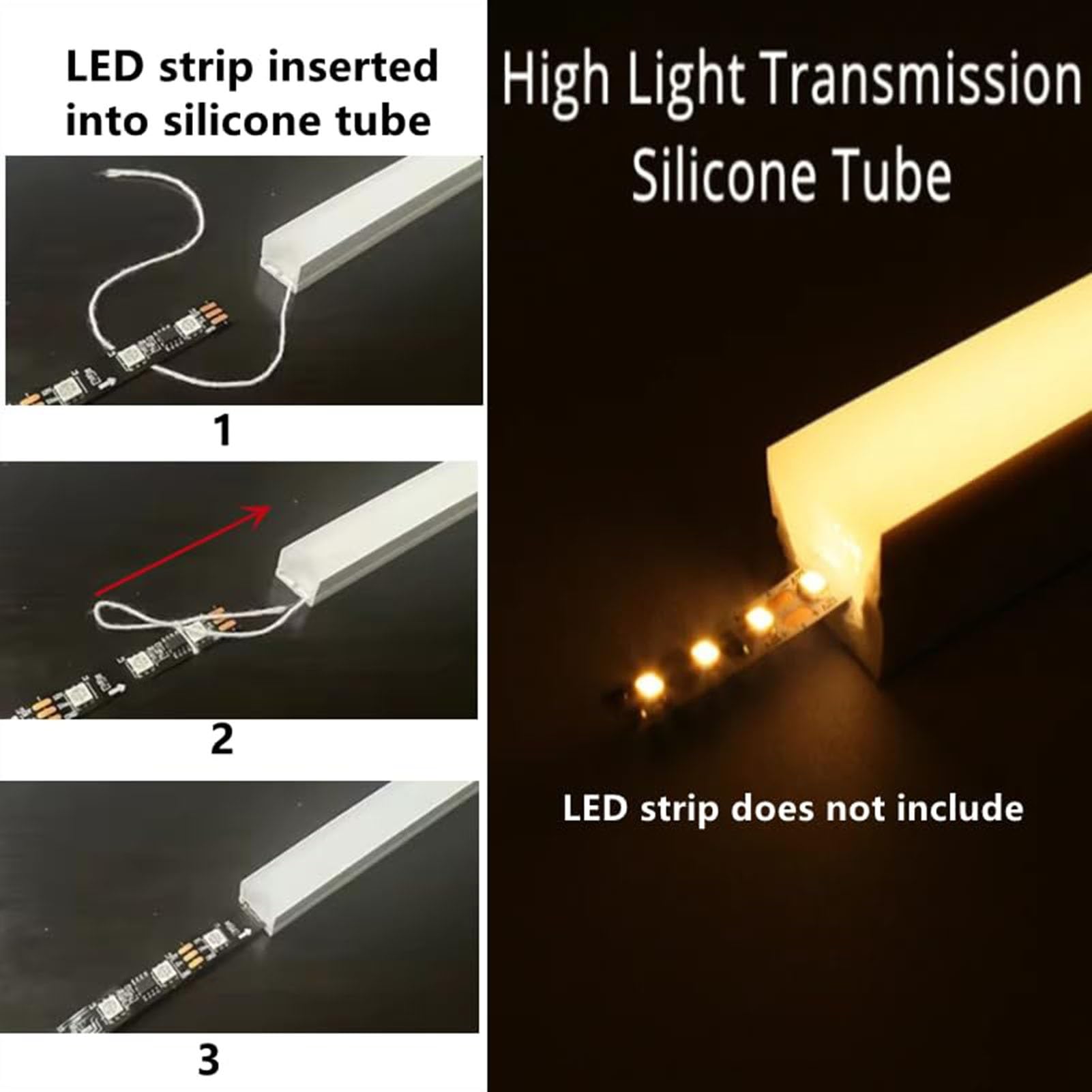Striscia Luminosa A LED con Tubo A Canale in Silicone, Flessibile Flessibile Trasparente, Le Strisce Luminose Fai-da-Te Devono Passare Attraverso L'illuminazione della Corda, Esterna(5m)