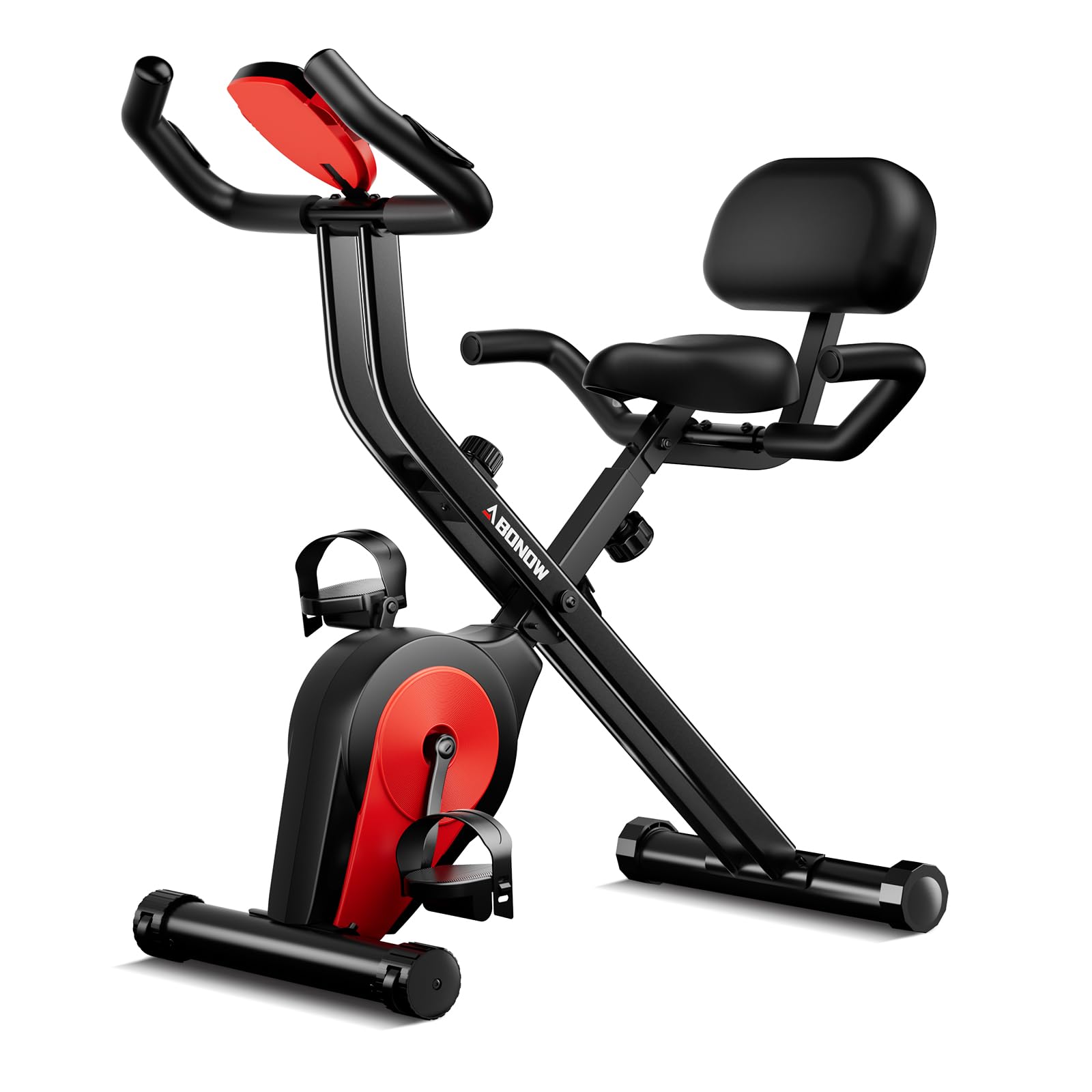 Foldable Exercise Bike, Low Noise Stationary Bikes for Home, Compact Indoor Cycling Bike with Adjustable Magnetic Resistance, 300lbs Capacity 6.6lbs Flywheel Workout Bike