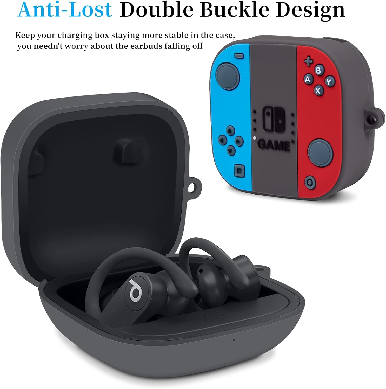 Powerbeats Pro Case, 3D Cute Cartoon Stylish Shockproof Protective Silicone Case Cover for Powerbeats Pro with Keychain Accessories for Boys Men Teens Kids (Switch Case) - Image 2